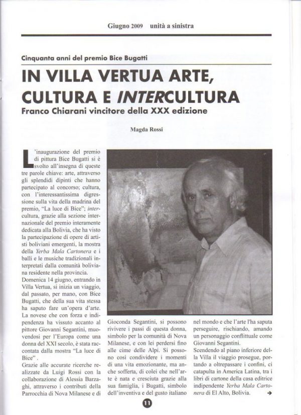 2009- articolo UnitÖ a sinistra sul Premio 001 2009- articolo UnitÖ a sinistra sul Premio 001