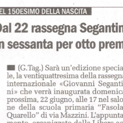 2008 annuncio premio Segantini - articolo il cittadino