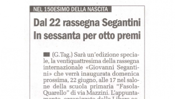 2008 annuncio premio Segantini - articolo il cittadino