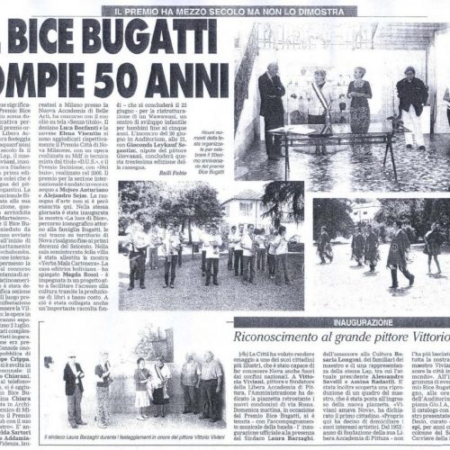 2009 - 50 anni Premio Bugatti - articolo giornale di desio 16 giugno