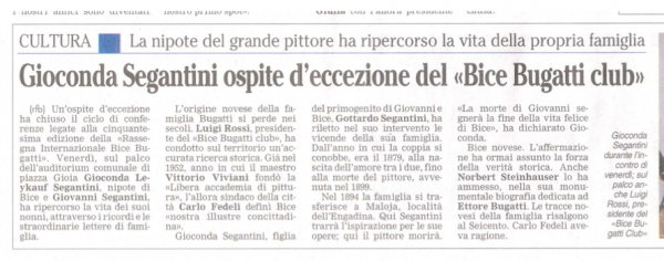 2009 gioconda segantini - giornale di desio 30 giugno